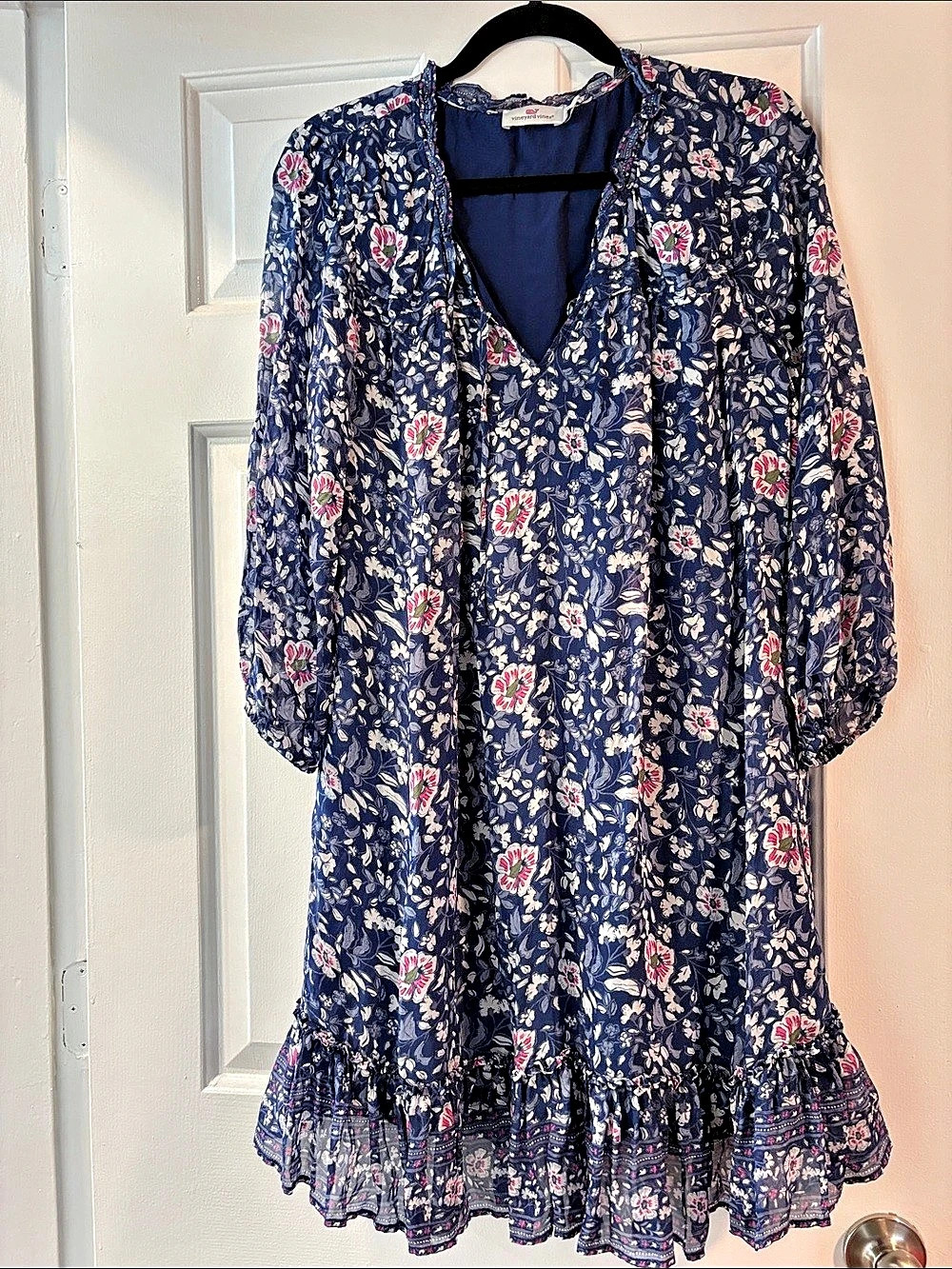 Vineyard Vibes Floral Blue Dress Medium